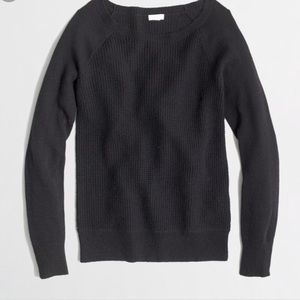 J. Crew Waffle Knut Warmspun Sweater Black